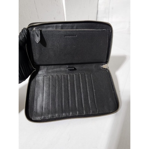 Authentic BURBERRY London Check Zip Around Wallet Navy Blue - Picture 11 of 13